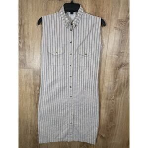 Aithenticated Burberry Sleeveless Shirt Dress Size 8 NO Belt